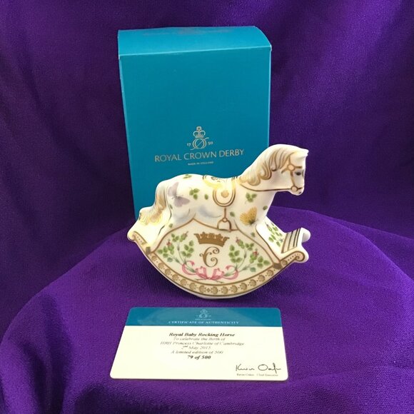 Birth of HRH Princess Charlotte Royal Crown Derby Rocking Horse 79 of 500 2015 - Picture 1 of 9
